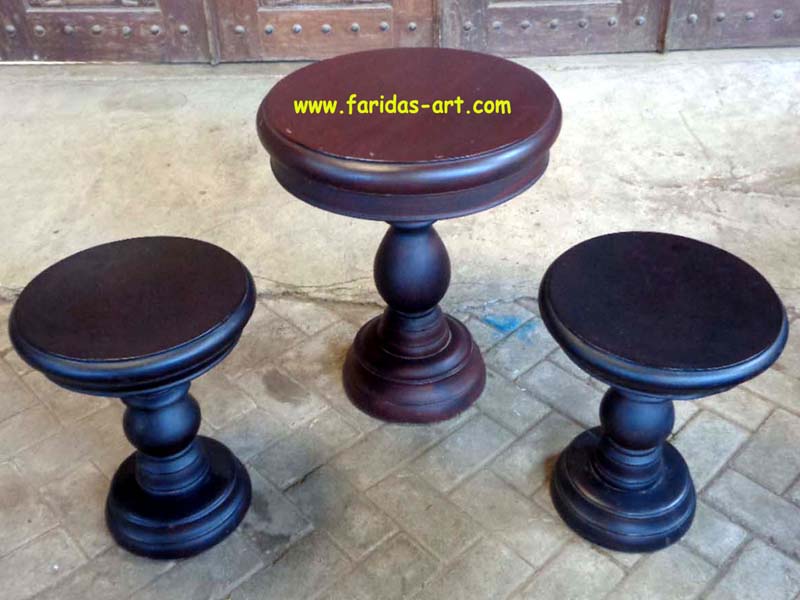 Meja Kopi Set-Bubut Polos